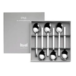 Stile Stainless Steel Coffee Spoons Set Of 6 In Gift Box