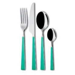 Primavera 24-Piece Aquamarine Flatware Set