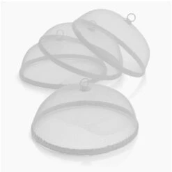 White Mesh Food Domes Set Of 4