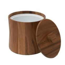 8" Wood Ice Bucket With Removable Plastic Liner