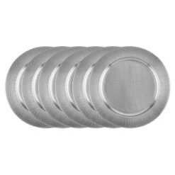 Classics 16" Hammered Brushed Nickel Charger Plates Set Of 4