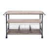 Metal And Wood Table Cart With Drawer Baskets