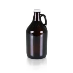 Translucent Amber Glass 64 Oz Growler