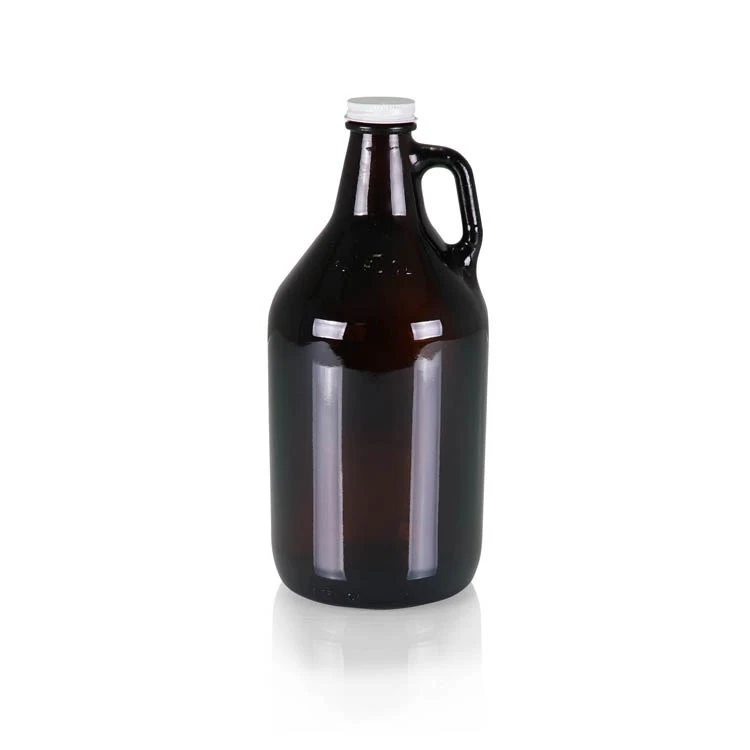 Translucent Amber Glass 64 Oz Growler
