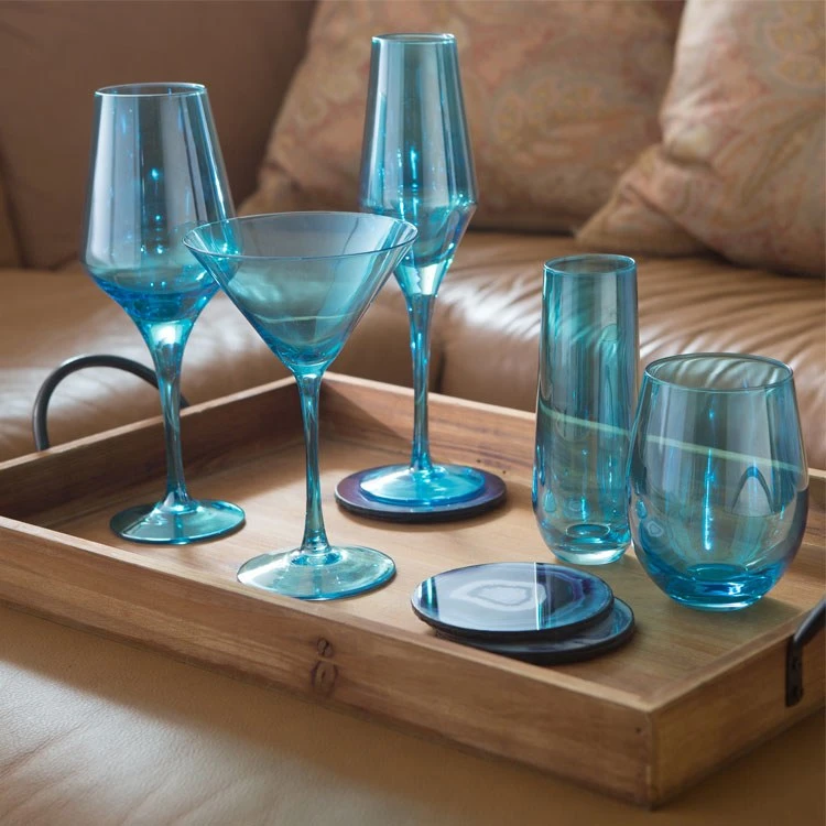 Luster 16 Oz Goblets Set Of 4 -Turquoise - Image 3