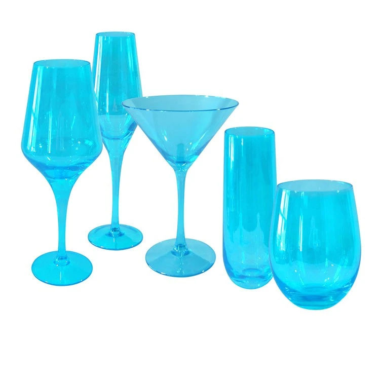 Luster 16 Oz Goblets Set Of 4 -Turquoise - Image 6