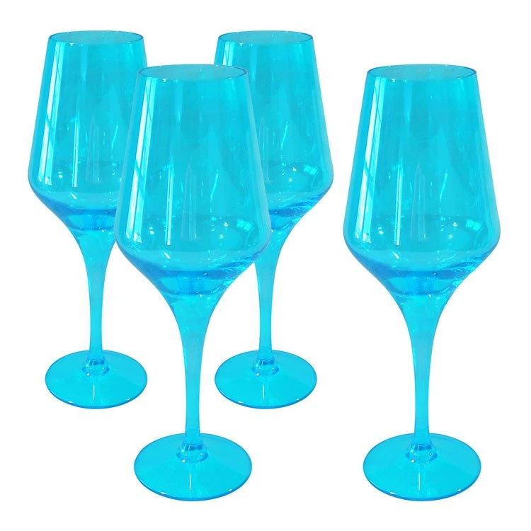 Luster 16 Oz Goblets Set Of 4 -Turquoise - Image 7
