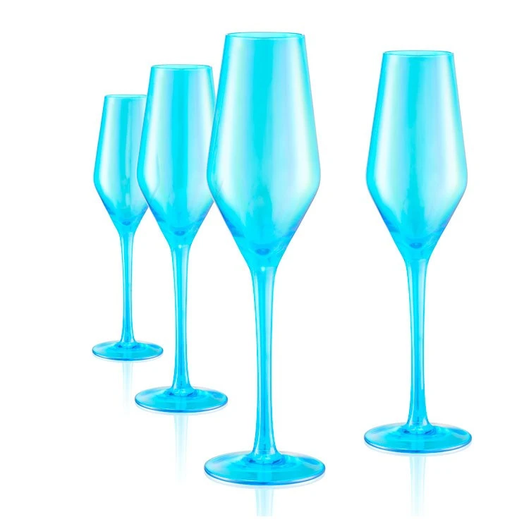 Luster 8 Oz Champagne Flutes Set Of 4 - Turquoise - Image 2