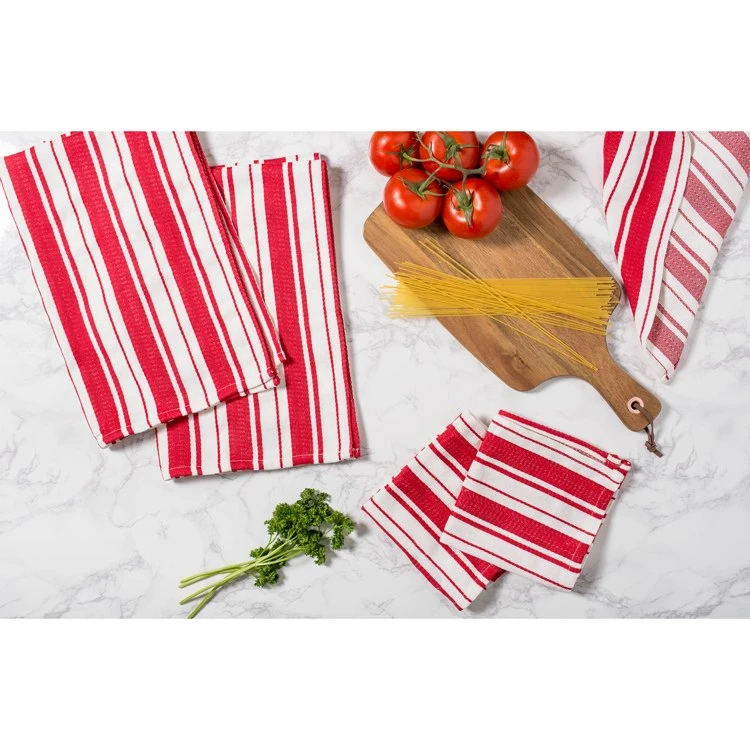 DII Tomato Stripe Gourmet Dish Towels Set Of 3 - Image 4