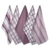 DII Assorted Wine Woven Dish Towels Set Of 5