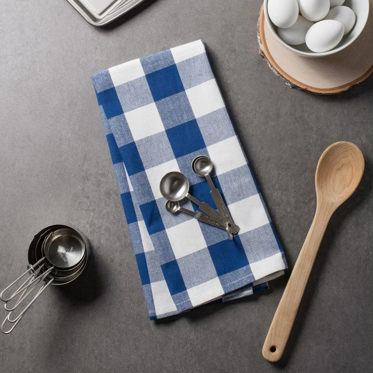 DII Navy Buffalo Check Dish Towels Set Of 3 - Image 4