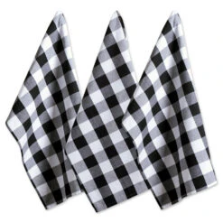 DII Black Buffalo Check Dish Towels Set Of 3