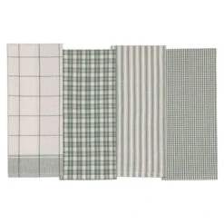 DII Assorted Sage Classic Dish Towels Set Of 4