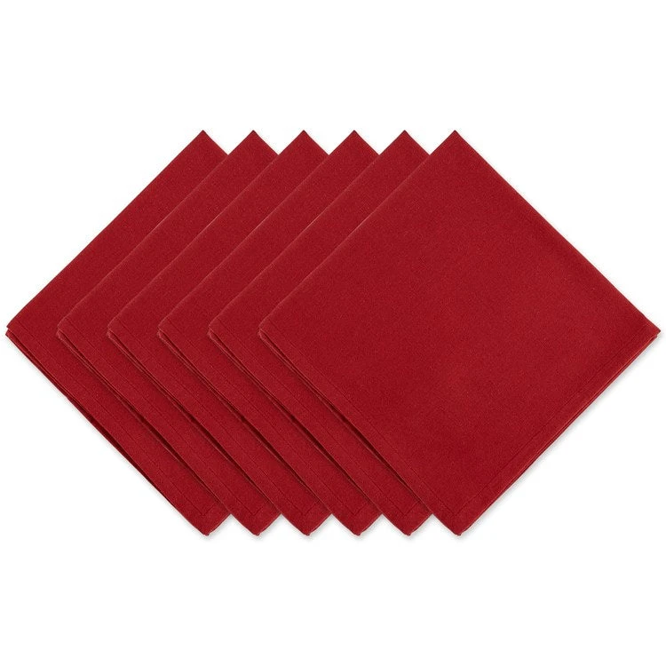 DII Barn Red Solid 20" Wide X 20" Napkins Set Of 6