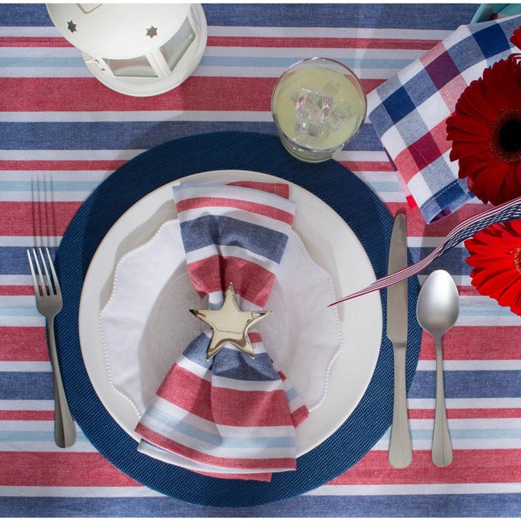 DII Patriotic Stripe 120" X 60" Tablecloth - Image 3