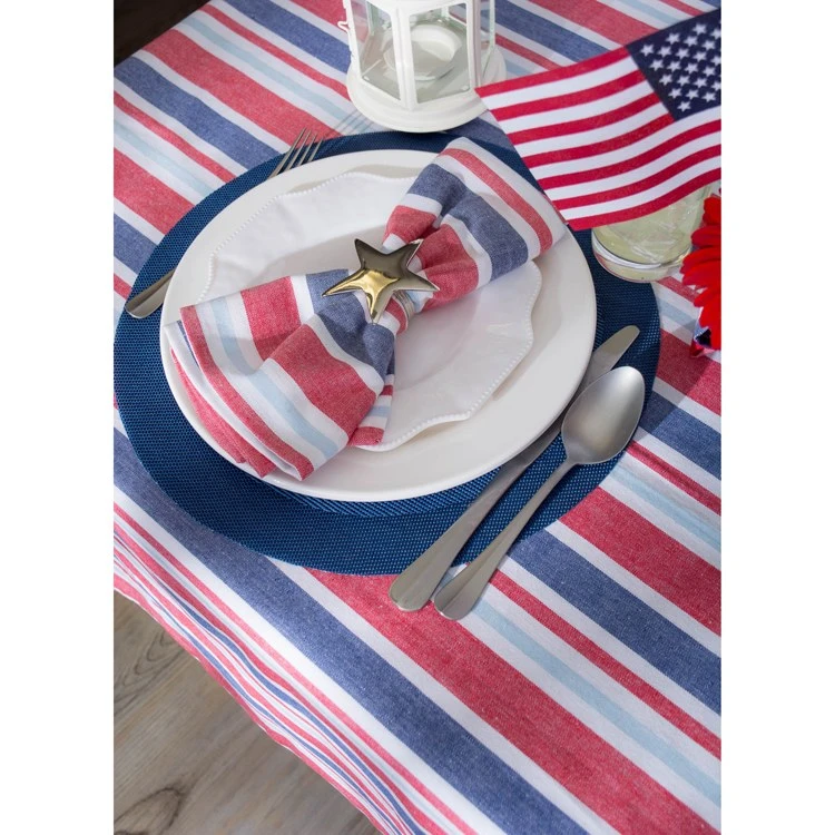 DII Patriotic Stripe 120" X 60" Tablecloth - Image 5