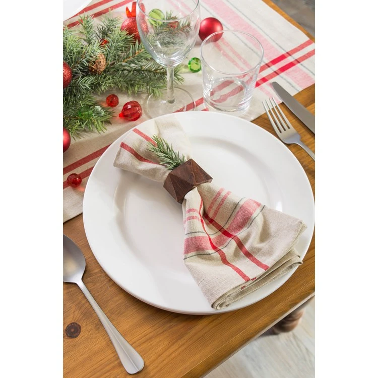 DII Red French Stripe 20" X 20" Napkins Set Of 6 - Image 3