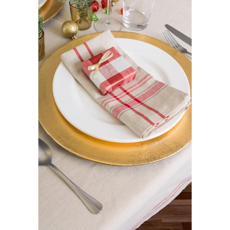 DII Red French Stripe 20" X 20" Napkins Set Of 6 - Image 5