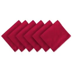 DII Cardinal Red 20" X 20" Napkins Set Of 6