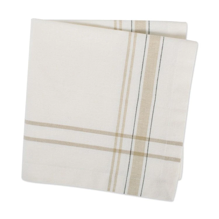 DII White Chambray French Stripe 20" X 20" Napkins Set Of 6 - Image 6