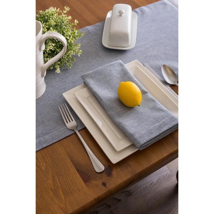 DII Blue Solid Chambray 20" X 20" Napkins Set Of 6 - Image 2