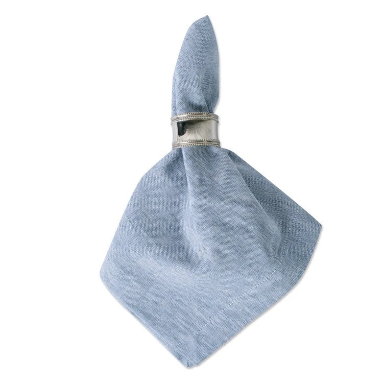 DII Blue Solid Chambray 20" X 20" Napkins Set Of 6 - Image 4