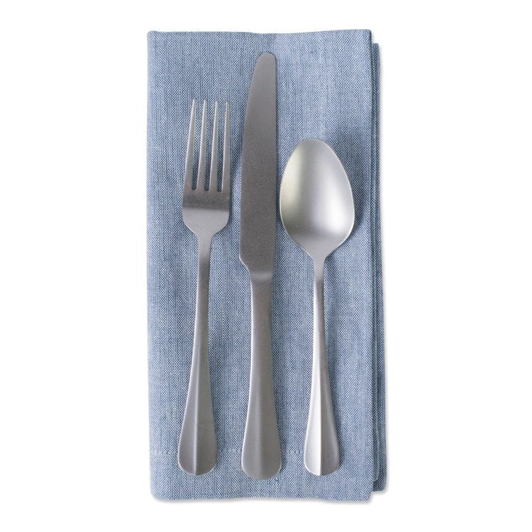 DII Blue Solid Chambray 20" X 20" Napkins Set Of 6 - Image 5