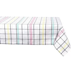 DII Color Pop Plaid 84" X 60" Tablecloth