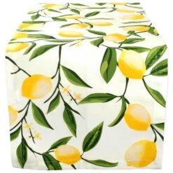 DII Lemon Bliss Print 108" X 14" Table Runner