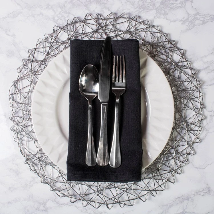 DII Black 20" X 20" Napkins Set Of 6 - Image 2