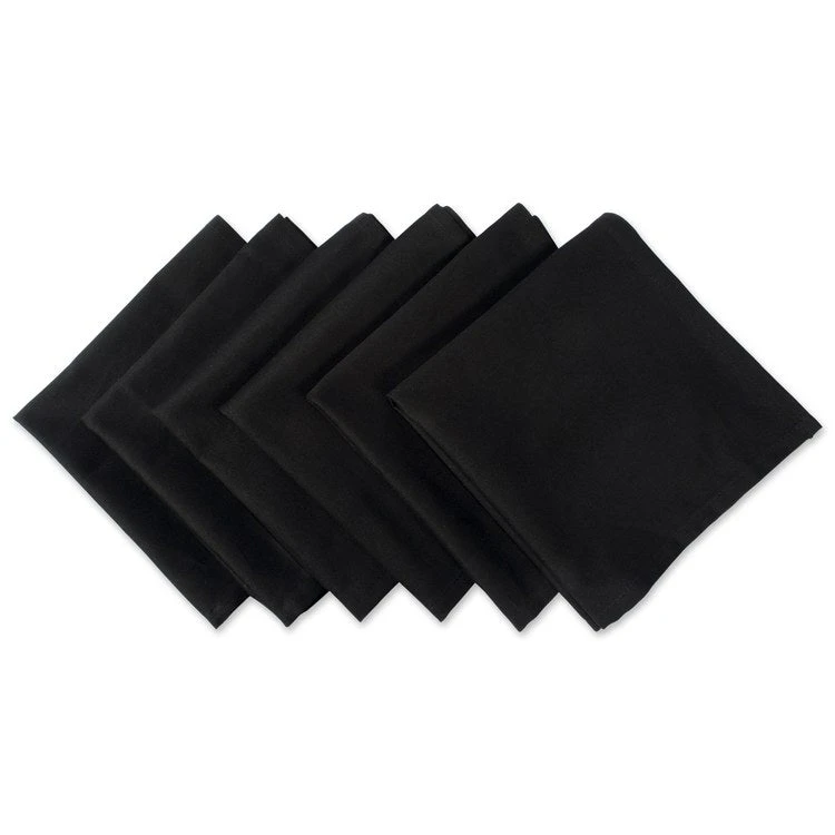 DII Black 20" X 20" Napkins Set Of 6