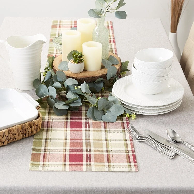 DII Homespun Plaid 72" X 13" Table Runner - Image 5