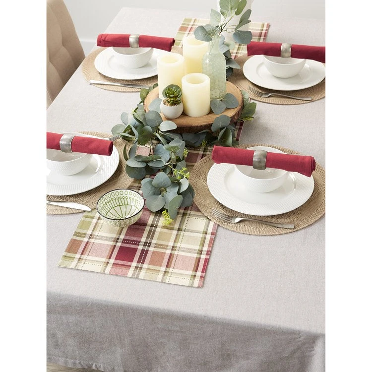 DII Homespun Plaid 72" X 13" Table Runner - Image 6