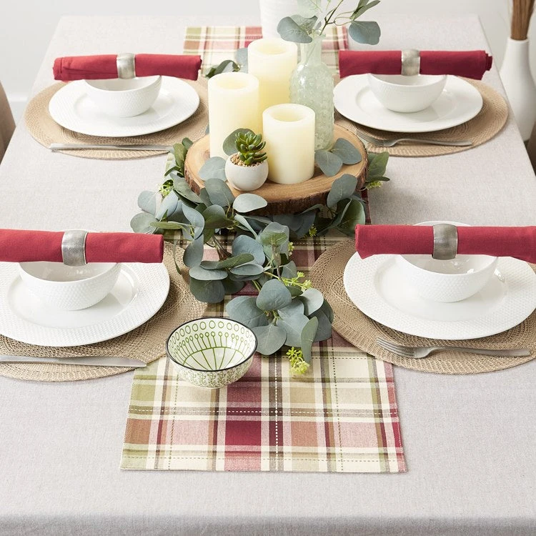 DII Homespun Plaid 72" X 13" Table Runner - Image 7