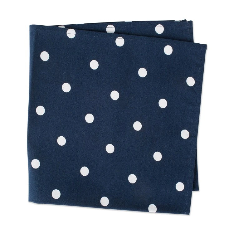 DII Polka Dot Navy/White 18" X 18" Napkins Set Of 4 - Image 5