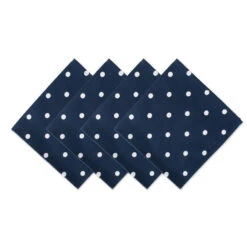DII Polka Dot Navy/White 18" X 18" Napkins Set Of 4