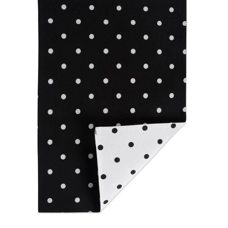 DII Reversible Polka Dot White/Black 72" X 14" Table Runner - Image 3