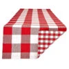 DII Red/White Reversible Gingham/Buffalo Check 108" X 14" Table Runner