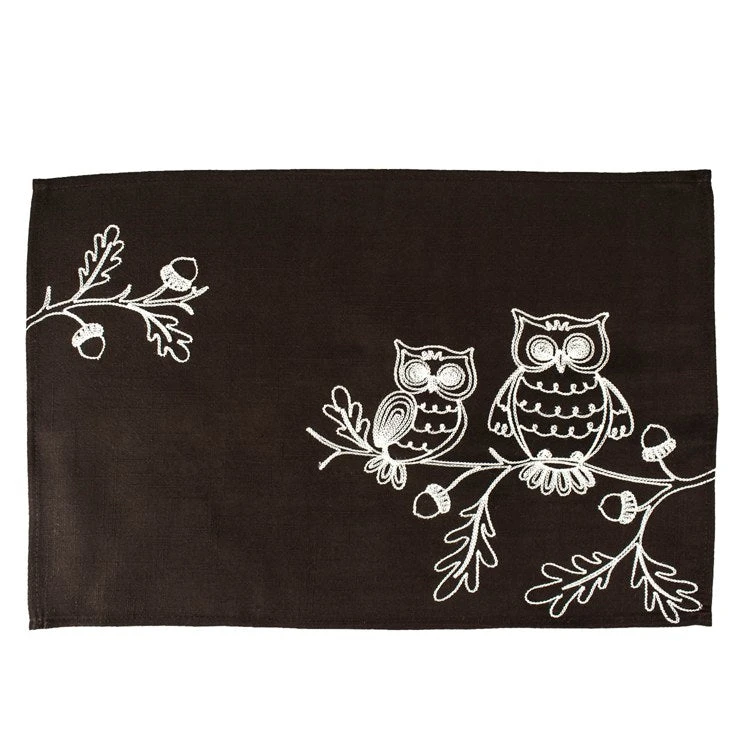 Embroidered Owls Placemats Set Of 4 - Image 2