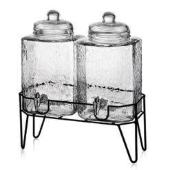 Hamburg Dispensers With Metal Stand Set Of 2