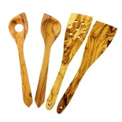 Olive Wood Four-Piece Kitchen Utensil Set