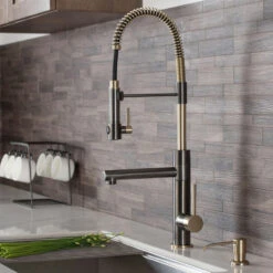 Artec Pro 2-Function Commercial-Style Pre-Rinse Kitchen Faucet With Deck Plate