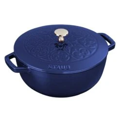 Staub 3.75-Quart Essential French Oven With Lily Lid - Dark Blue