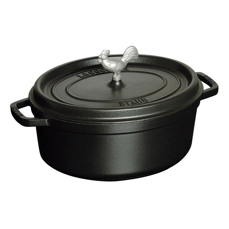 Staub 5.75-Quart Coq Au Vin Cocotte - Black
